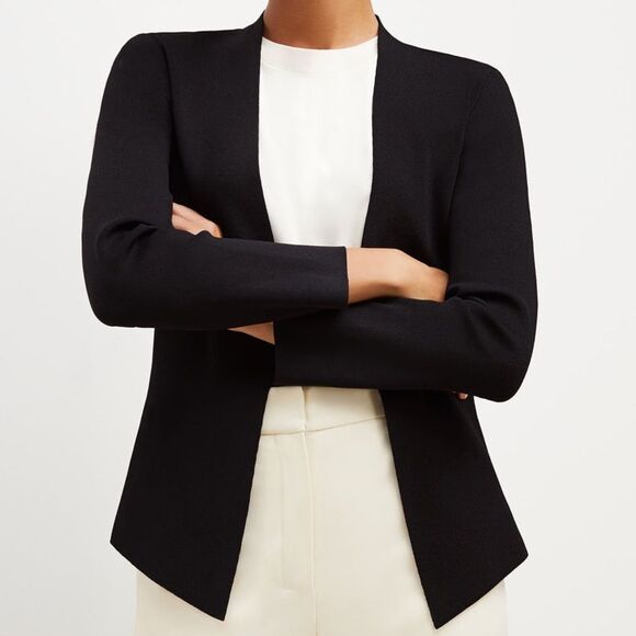 MM Lafleur The Woolf Jardigan Size Small Black Ponte Knit Open Blazer Cardigan - Picture 16 of 16